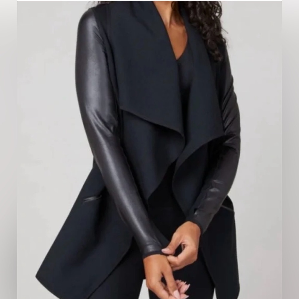 SPANX Black Draped Front Jacket